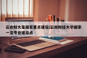 云南财大是国家重点建设/云南财经大学国家一流专业建设点