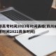 成都高考时间2023年时间表格(四川成都高考时间2021具体时间)